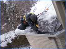 очистка крыши от льда